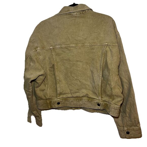 Free People "We the Free" Tan Denim Jacket Button Up Women's Size XL NWT - Picture 3 of 10